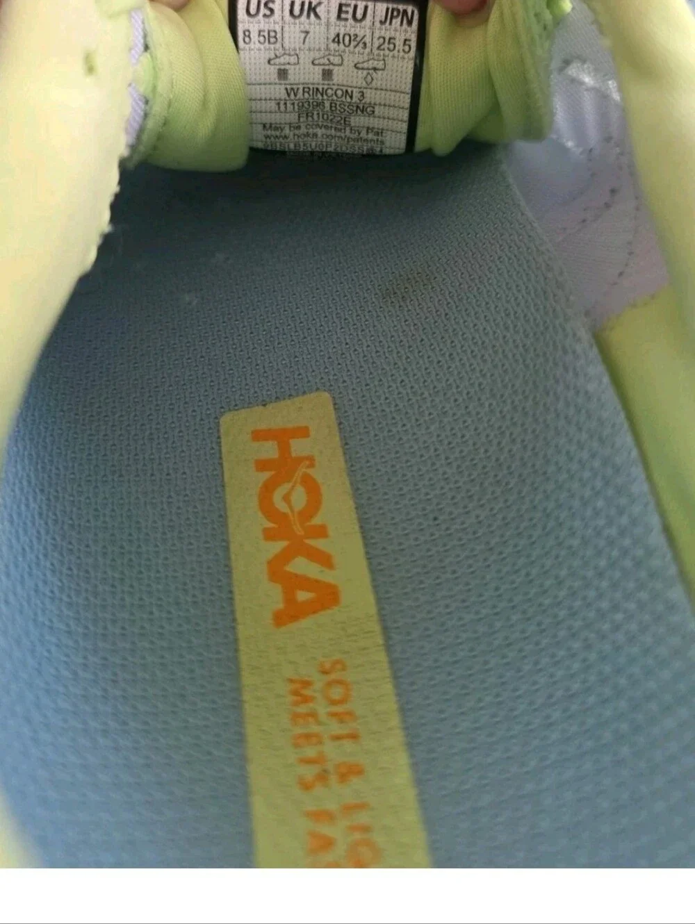 Hoka One W RINCON 3 Women’s 8.5 B Running  Shoe 1119396 BSSNG Euc